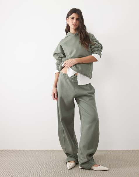 Abercrombie & Fitch - pantalones jogger de conjunto con pernera barrel en caqui - view 1