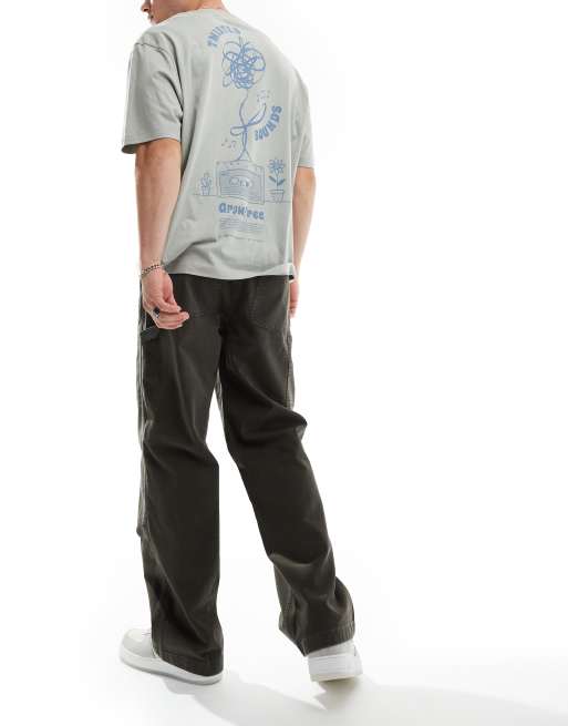 Abercrombie & Fitch - Pantaloni ampi neri/marroni, 2 di 5