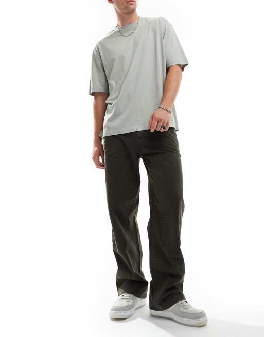 Abercrombie & Fitch - Pantaloni ampi neri/marroni, 5 di 5