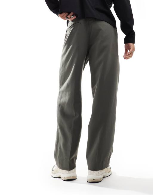 Abercrombie & Fitch - Pantaloni eleganti larghi marroni, 2 di 5