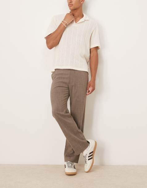 Abercrombie & Fitch - Pantaloni sartoriali dritti vestibilità comoda marroni a quadri - view 1