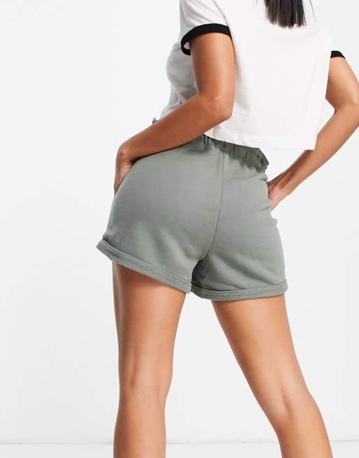 Abercrombie Fitch paperbag tie waist short in green
