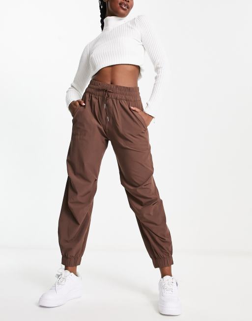 Abercrombie Fitch parachute cargo pants in brown