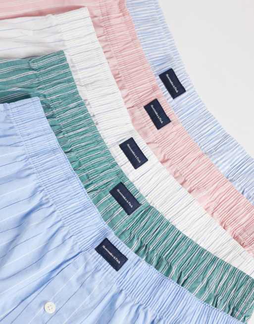 Abercrombie & Fitch – Pastellfärgade, randiga, vävda boxershorts, 5-pack, 2 av 3