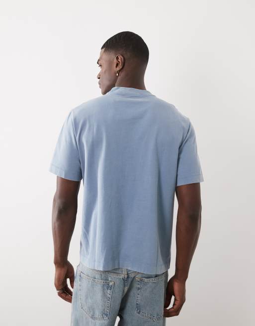 Abercrombie & Fitch patch logo t-shirt in light blue, 3 of 5