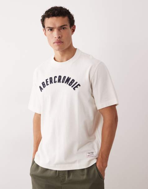 Abercrombie & Fitch patch logo t-shirt in white - view 1