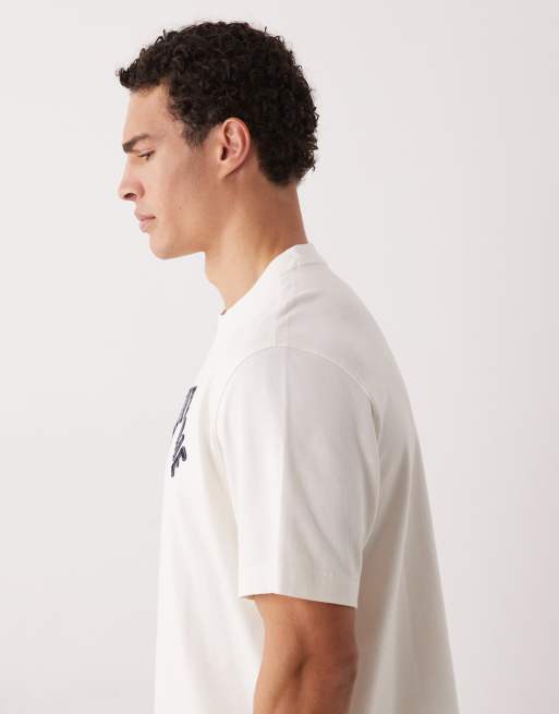 Abercrombie & Fitch patch logo t-shirt in white, 4 of 5