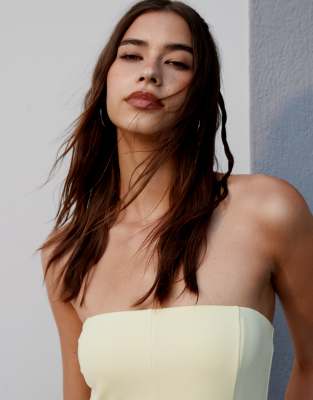 Abercrombie & Fitch Peplum Tube Top In White