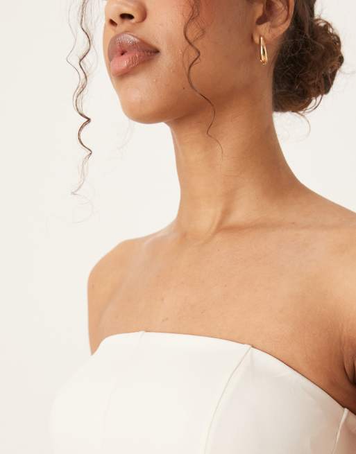 Abercrombie & Fitch peplum tube top in white