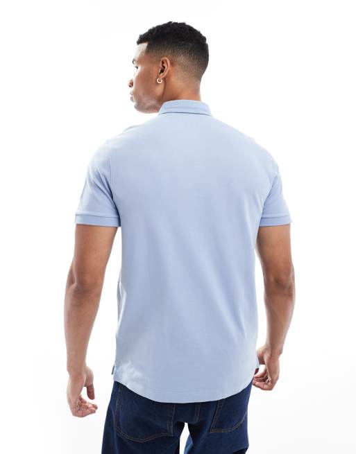 Abercrombie & Fitch – Pikee-Polohemd mit Logo in Hellblau, 4 von 4