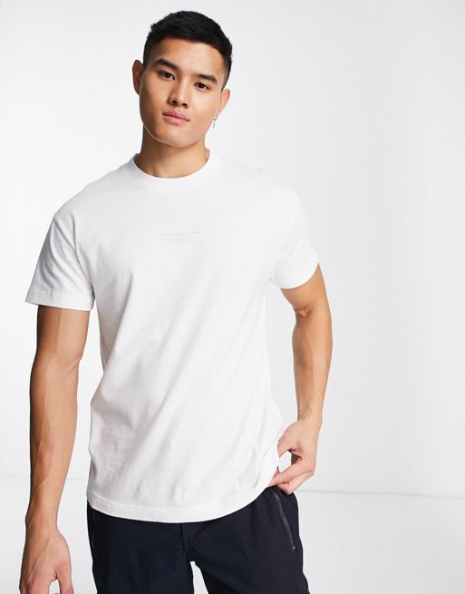 Abercrombie & Fitch plastisol central logo t-shirt in white | ASOS