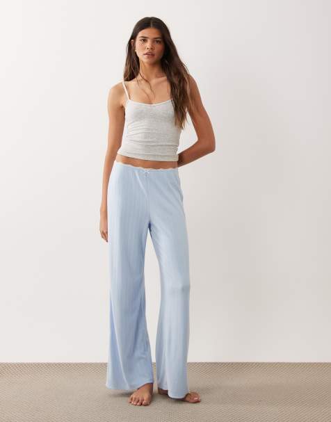 Abercrombie & Fitch Pointelle-Pyjamahose in Blau - view 1