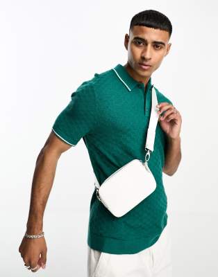 Abercrombie & Fitch polo in dark green with tipping - ASOS Price Checker