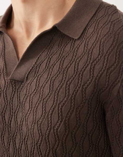 Abercrombie & Fitch - Polo a maniche corte in maglia marrone, 2 di 5