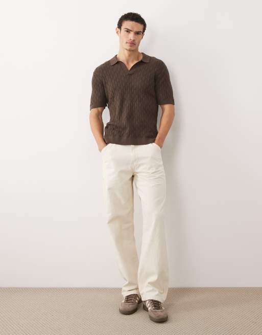 Abercrombie & Fitch - Polo a maniche corte in maglia marrone, 3 di 5