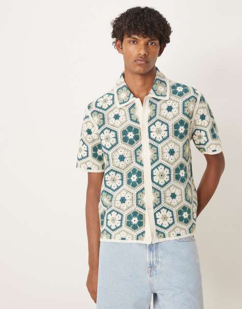 Abercrombie & Fitch - Polo a maniche corte in maglia verde con stampa agrumi - view 1
