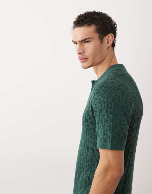 Abercrombie & Fitch - Polo a maniche corte in maglia verde, 4 di 5