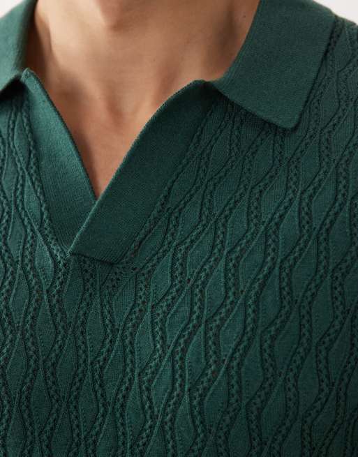 Abercrombie & Fitch - Polo a maniche corte in maglia verde, 5 di 5