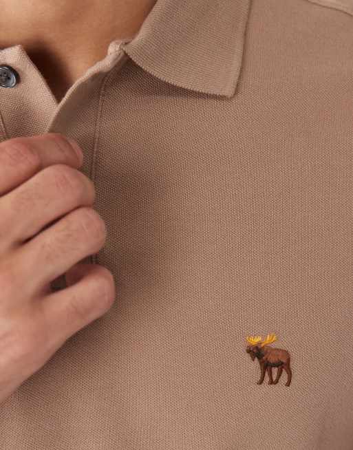 Abercrombie & Fitch - Polo a maniche corte marrone con logo, 3 di 5