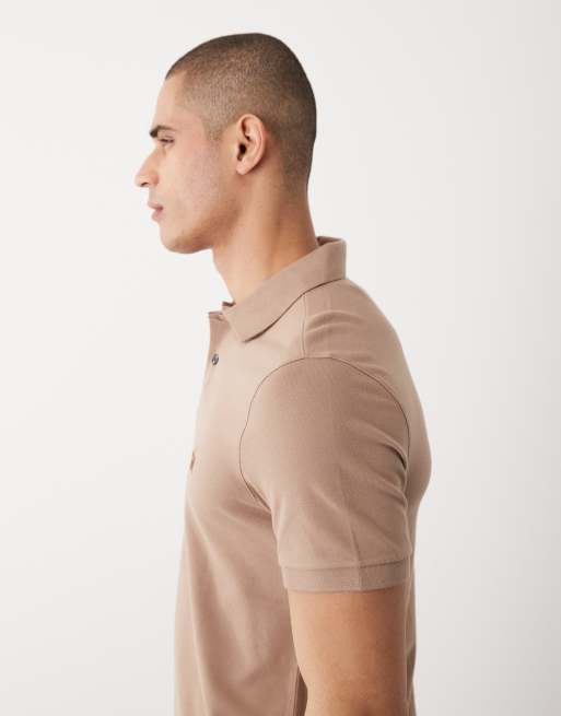 Abercrombie & Fitch - Polo a maniche corte marrone con logo, 4 di 5
