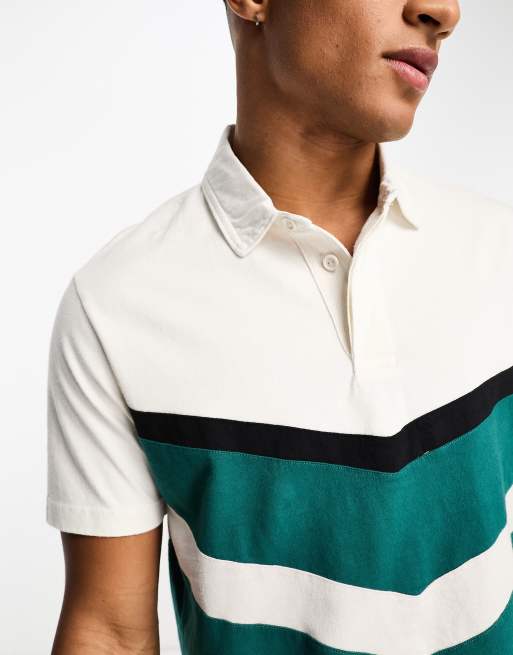 Abercrombie Fitch Polo a maniche corte stile rugby verde con
