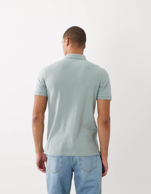 Abercrombie & Fitch - Polo a maniche corte verde salvia con logo, 4 di 5