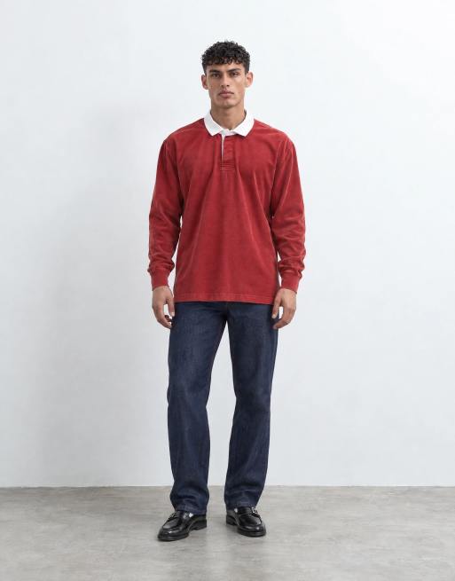 Abercrombie & Fitch polo de rugby à col contrastant rouge, 9 de 9