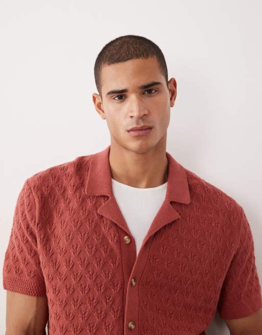 Abercrombie & Fitch - Polo en maille à manches courtes - Bordeaux, 3 de 5