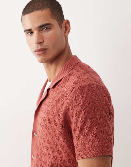 Abercrombie & Fitch - Polo en maille à manches courtes - Bordeaux, 5 de 5