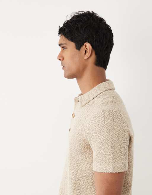 Abercrombie & Fitch - Polo en maille à manches courtes - Marron clair, 5 de 5