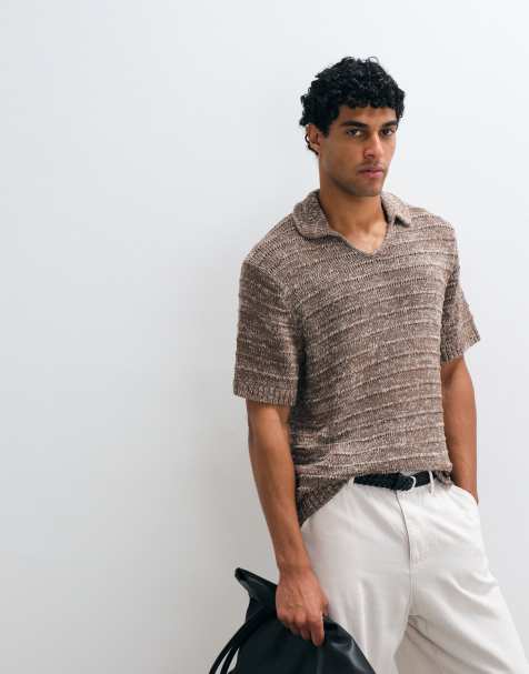 Abercrombie & Fitch - Polo en maille à manches courtes - Marron - view 1