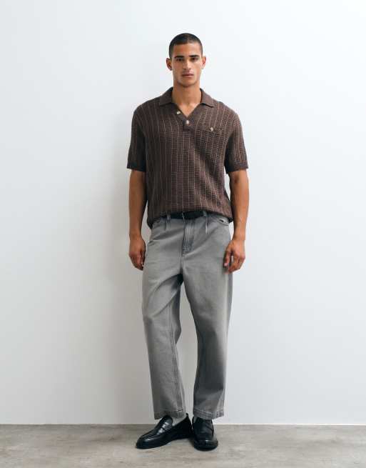 Abercrombie & Fitch polo en maille boutonné marron, 2 de 5