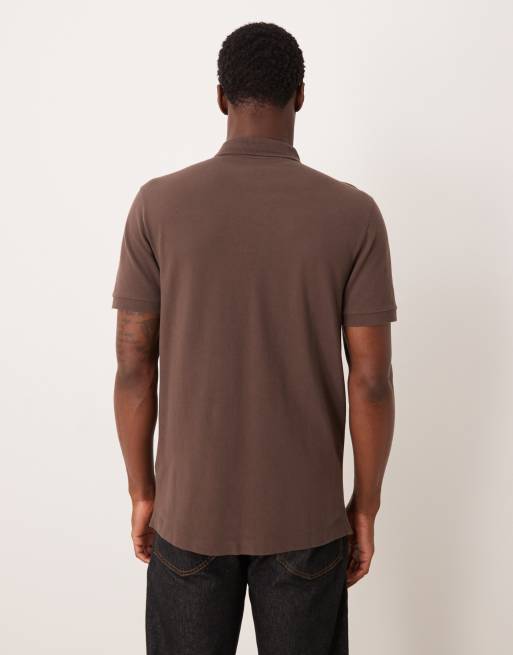 Abercrombie & Fitch - Polo manches courtes à logo sur la poitrine - Marron, 3 de 5