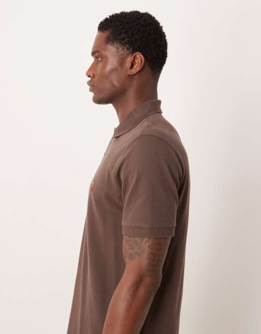 Abercrombie & Fitch - Polo manches courtes à logo sur la poitrine - Marron, 4 de 5