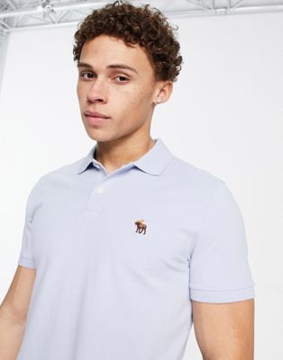 Abercrombie & Fitch polo shirt in blue with logo