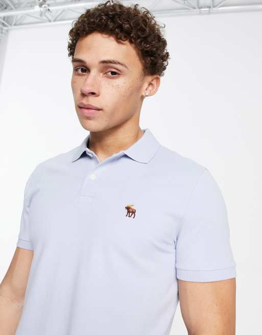 soltero Mejorar Lubricar Abercrombie & Fitch polo shirt in blue with logo | ASOS