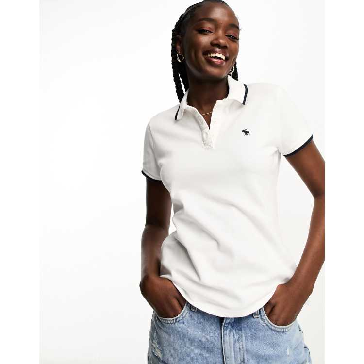 Leonardoda Galantería exposición Abercrombie & Fitch polo shirt in white | ASOS