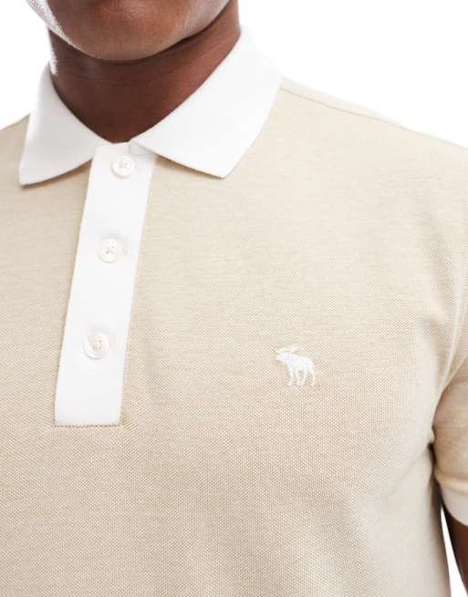 Abercrombie & Fitch - Polo texturé chic avec logo emblématique - Beige, 3 de 4