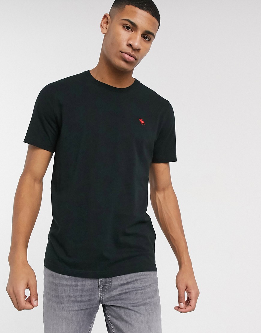 Abercrombie & Fitch pop icon neck t-shirt in black