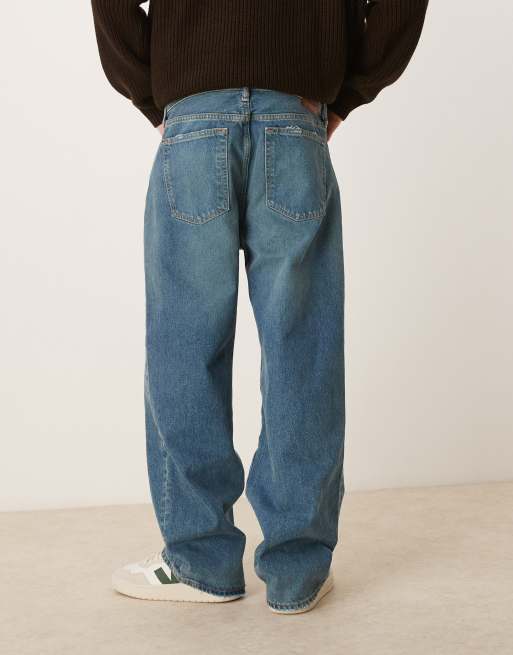 Abercrombie & Fitch - Posede jeans i forvasket blå, 3 af 5