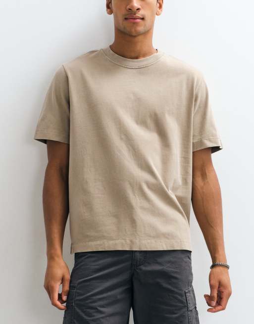 Abercrombie & Fitch – Premium – Beige, kraftiga t-shirts, 3-pack, 4 av 5