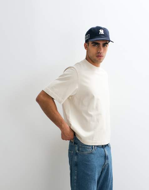 Abercrombie & Fitch – Premium - Beige t-shirt i kraftigt material med korta ärmar - view 1