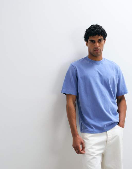Abercrombie & Fitch – Premium – Blekblå, kraftig t-shirt, 4 av 5