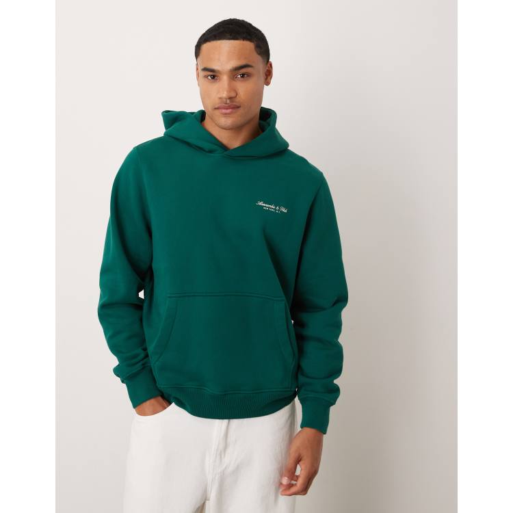 GREENY 00s ABERCROMBIE AND FITCH フーディ VINTAGE ABERCROMBIE & FITCH FADED DISTRESSED GREEN SWEATSHIRT