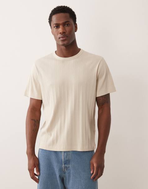 Abercrombie & Fitch - Premium - Geribbeld T-shirt in beige - view 1