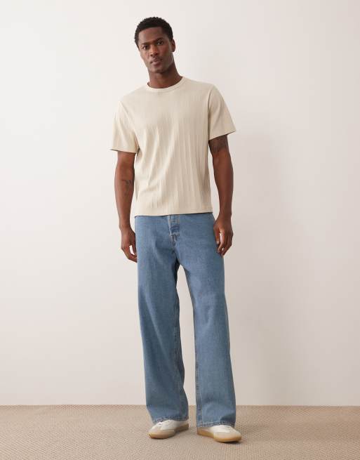 Abercrombie & Fitch - Premium - Geribbeld T-shirt in beige, 2 van 5