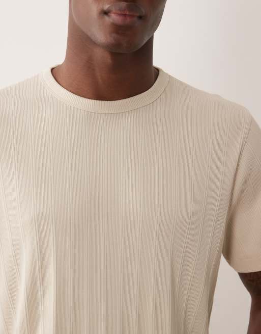 Abercrombie & Fitch - Premium - Geribbeld T-shirt in beige, 5 van 5