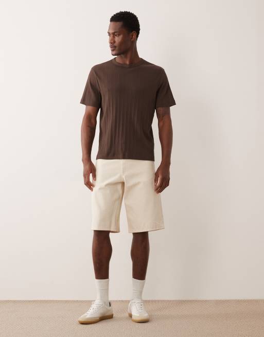 Abercrombie & Fitch - Premium - Geribbeld T-shirt in bruin, 2 van 5