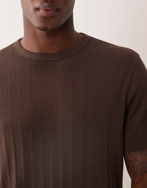 Abercrombie & Fitch - Premium - Geribbeld T-shirt in bruin, 5 van 5