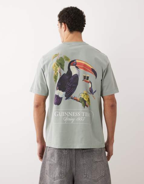 Abercrombie & Fitch – Premium – Grön, kraftig t-shirt med Guinness-tryck - view 1